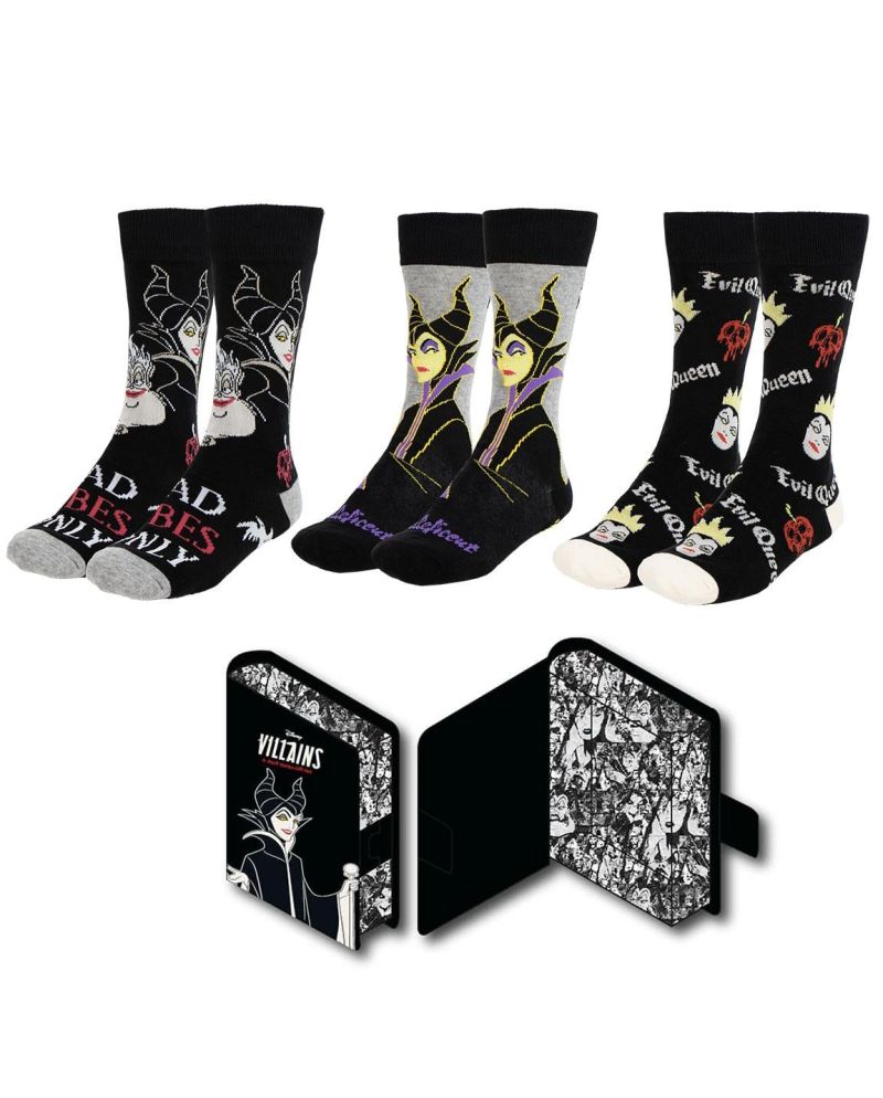DISNEY VILLAINS - Pack de 3 Paires de Chaussettes (Taille 36-43) - vue principale
