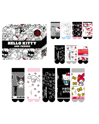 HELLO KITTY & Friends - Gift Box - 12 Paires de Chaussettes (T 35-41) - vue principale