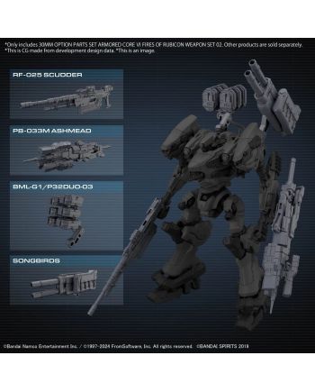 30MM - Option parts set Armored Core VI Weapon set 02 - Model Kit - vue de profil