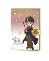 HARRY POTTER - Harry - Carte de Voeux avec Pin's - vue de profil