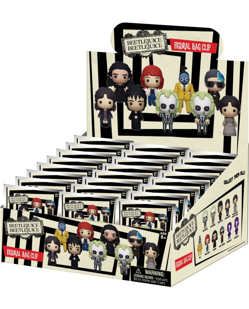 Display Beetlejuice 2 Series 1 avec 24 Foam Bag Clip 3D