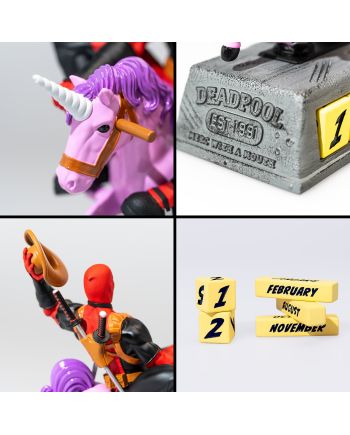 DEADPOOL - Licorne - Calendrier Perpétuel 3D en Résine - vue du packaging