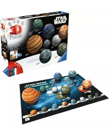 STAR WARS - Planète de la Galaxie - Puzzle 3D 1x108, 4x72, 2x54, 1x27p - vue de face