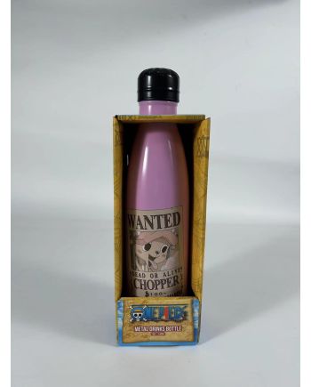 ONE PIECE - Chopper Wanted - Bouteille en métal - 540 ml - vue de face
