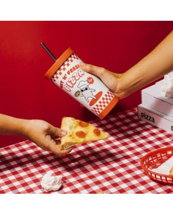 KETNIPZ - Pizza - Gobelet Fashion + Paille - Format 550ml - vue de face