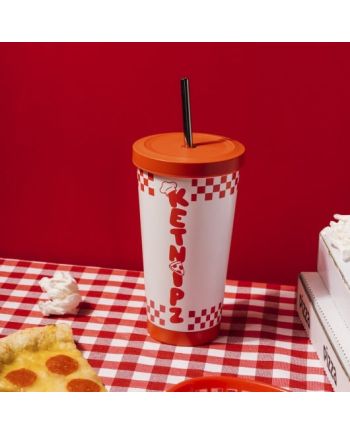KETNIPZ - Pizza - Gobelet Fashion + Paille - Format 550ml - vue de dos