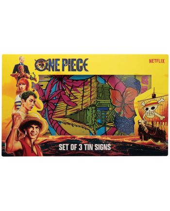 ONE PIECE NETFLIX - Set de 3 Plaques en Métal - vue de profil