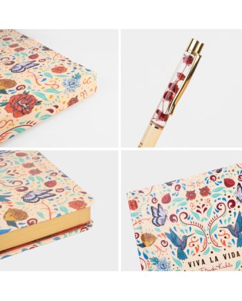 FRIDA KAHLO - Viva La Vida - Gift Box Notebook Premium A5 +Stylo-Bille - vue du packaging