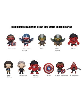 CAPTAIN AMERICA - Brave New Wolrd - 3D Foam Bag Clip (Display 24 Pcs) - vue de face