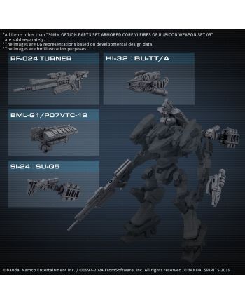 ARMORED CORE VI - Weapon Set 05 - Model Kit - vue de profil