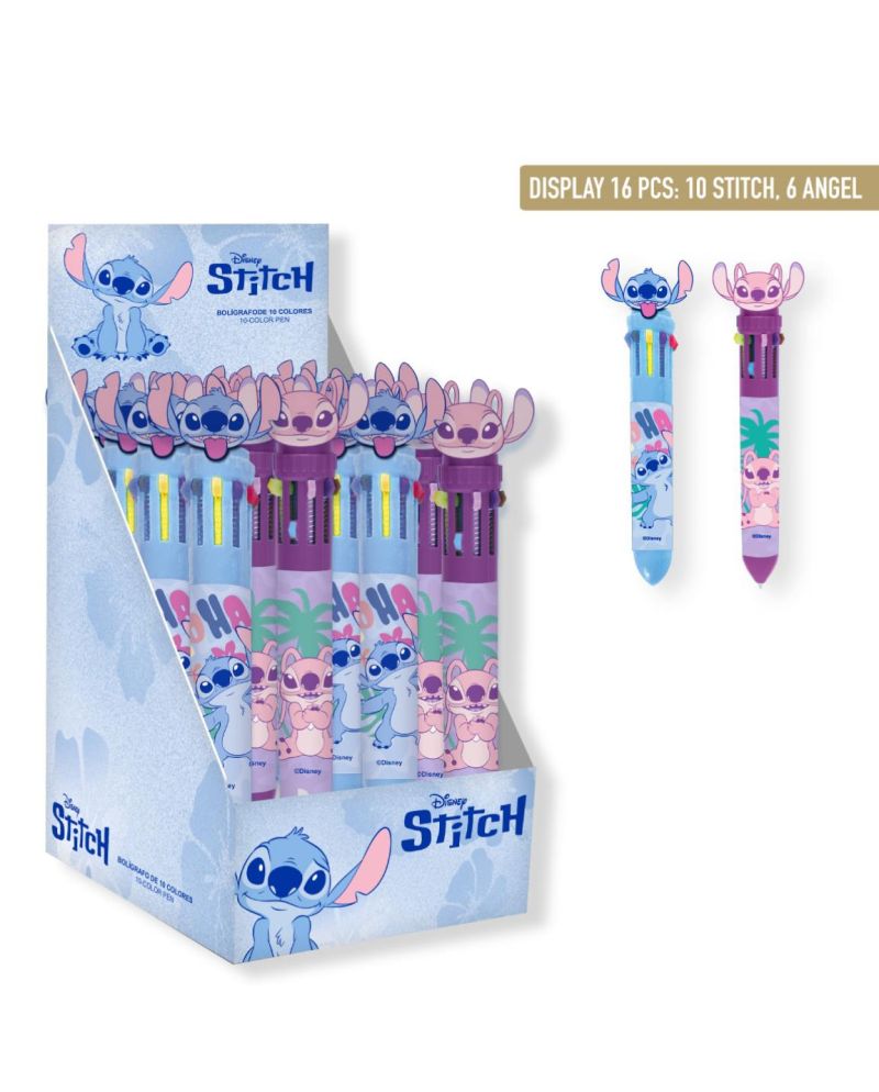 STITCH & ANGEL - Display de 16 Stylos à Bille 10 couleurs - vue principale