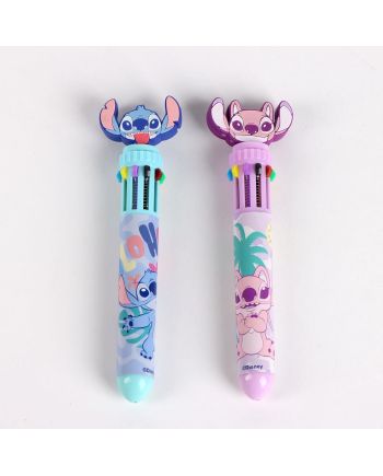 STITCH & ANGEL - Display de 16 Stylos à Bille 10 couleurs - vue de face