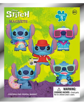 STITCH - Serie 5 - 3D Foam Magnets in blind bags (Display 12 Pcs) - vue de profil