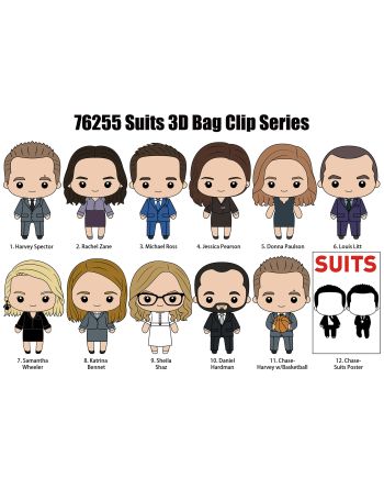 SUIT SERIES - Series 1 - 3D Foam Bag Clip (Display 24 Pcs) - vue de face