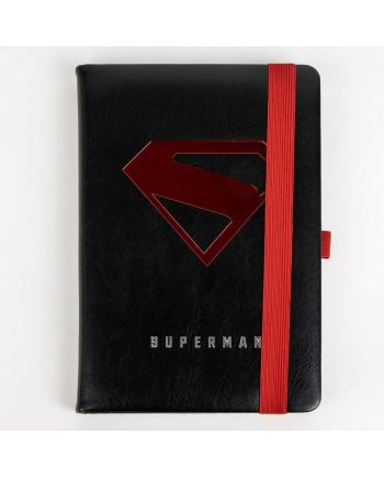 SUPERMAN - Set de Papeterie - Notebook A5 + Badge - vue de profil