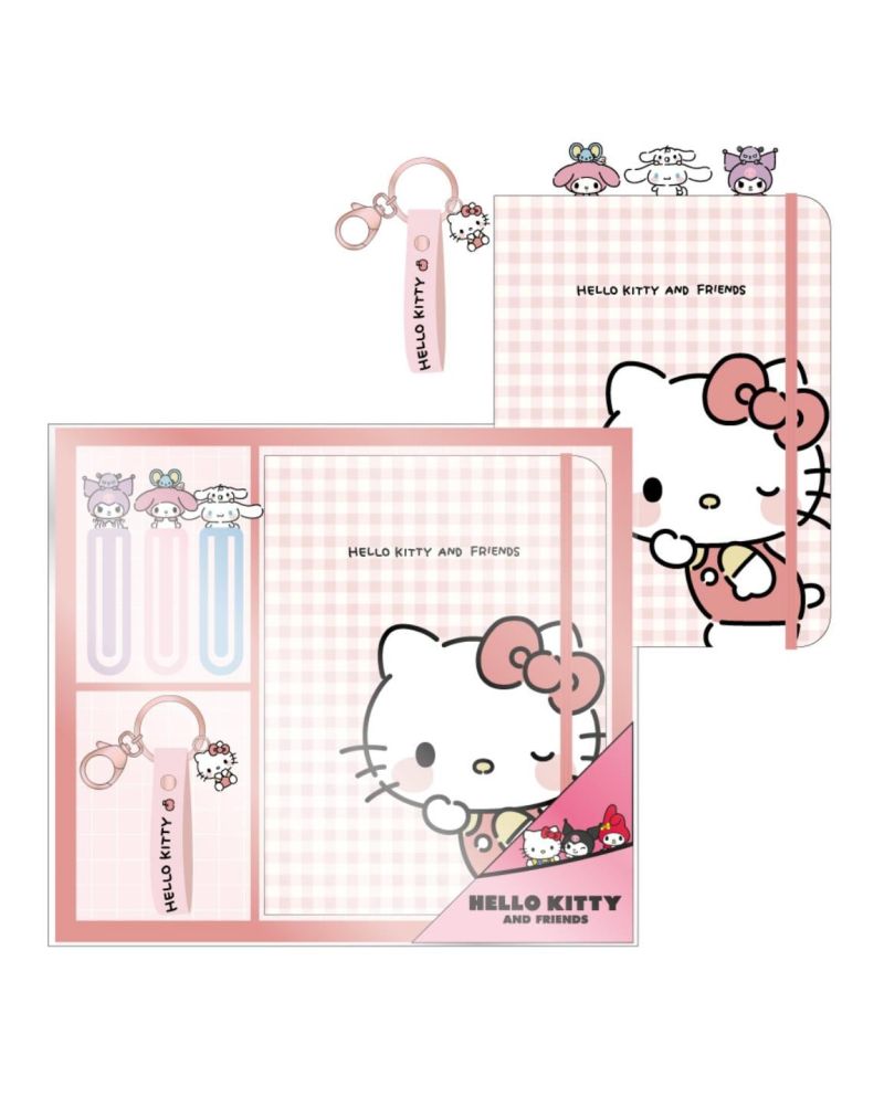 HELLO KITTY - Set de Papeterie - Notebook A5 + Marque-Pages - vue principale