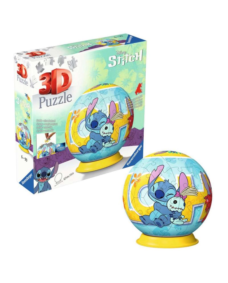 LILO & STITCH - Stitch & Scrump - Puzzle 3D - Rond 72p - vue principale