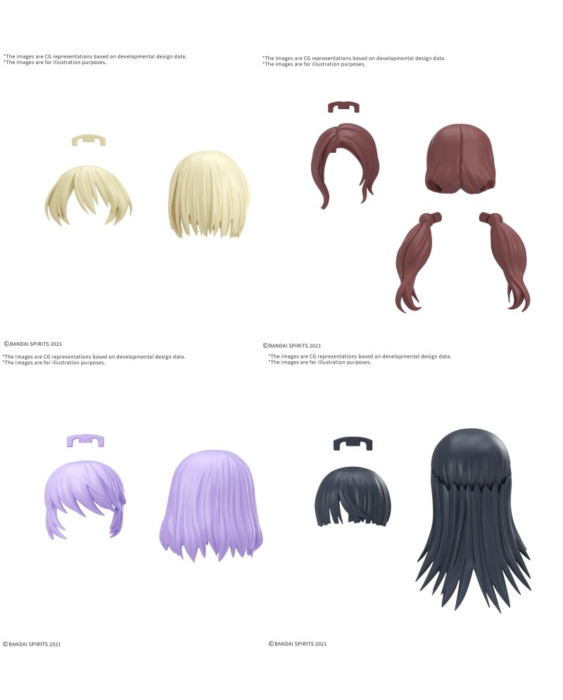 30MS - Option hair style parts vol.12 all 4 types - Model Kit - vue principale