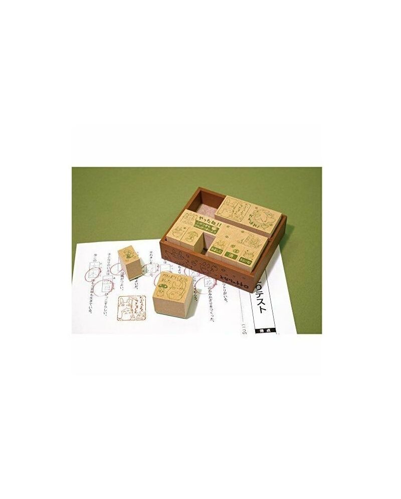 MON VOISIN TOTORO - Totoro & Chatbus - Tampons en bois 8.6x10.1x2.6cm - vue principale