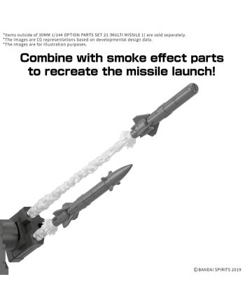 30MM - 1/144 Option Parts set 21 (Multi missile 1) - Model Kit - vue de dos