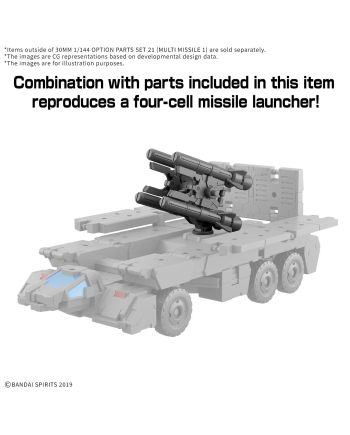 30MM - 1/144 Option Parts set 21 (Multi missile 1) - Model Kit - vue de detail
