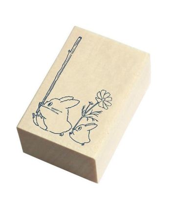 MON VOISIN TOTORO - Totoro Bleu & blanc - Tampon en bois 2.x3x4.5cm - vue principale
