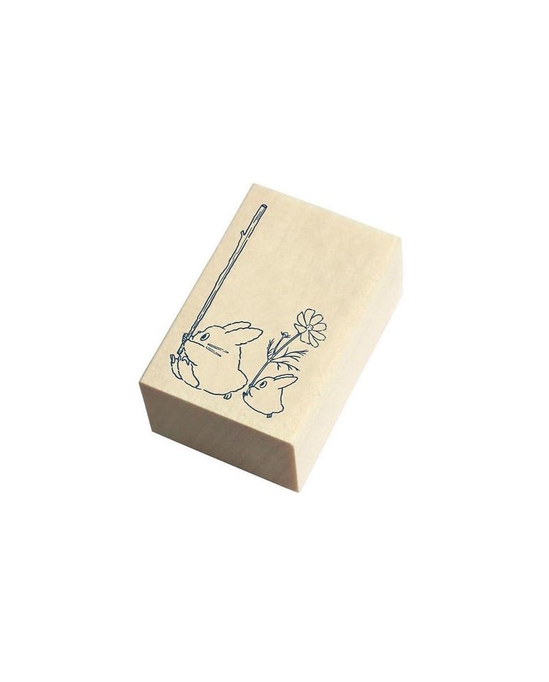 MON VOISIN TOTORO - Totoro Bleu & blanc - Tampon en bois 2.x3x4.5cm - vue principale