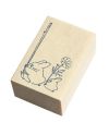 MON VOISIN TOTORO - Totoro Bleu & blanc - Tampon en bois 2.x3x4.5cm - vue principale