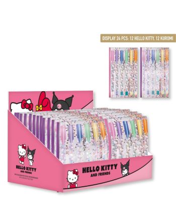 HELLO KITTY & KUROMI - Display de 24 Packs de 6 Stylos Gel Multi-color - vue principale