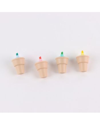 MINNIE - Pack de 4 mini Surligneurs "food" - vue de profil