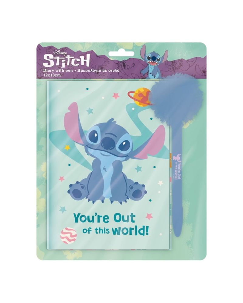 STITCH - Gift Set Journal Intime avec cadenas +Stylo-bille Pompom - vue principale