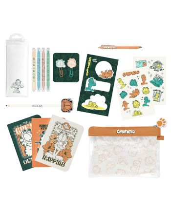 GARDFIELD - Set de Papeterie avec 3 Notebooks A6 - 10pc. - vue principale