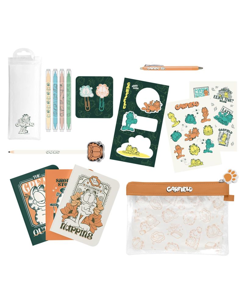 GARDFIELD - Set de Papeterie avec 3 Notebooks A6 - 10pc. - vue principale