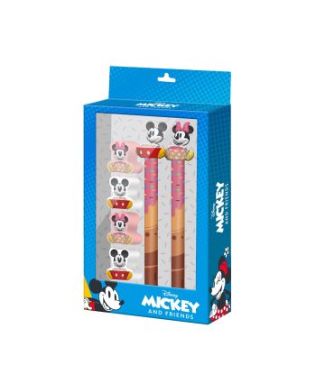 MINNIE & MICKEY - Muffin - Set de 2 Crayons + 4 Gommes - vue principale
