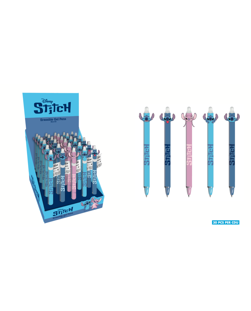 STITCH - Stylo à Gel Effaçable +Head Topper (Display de 30pcs) - vue principale