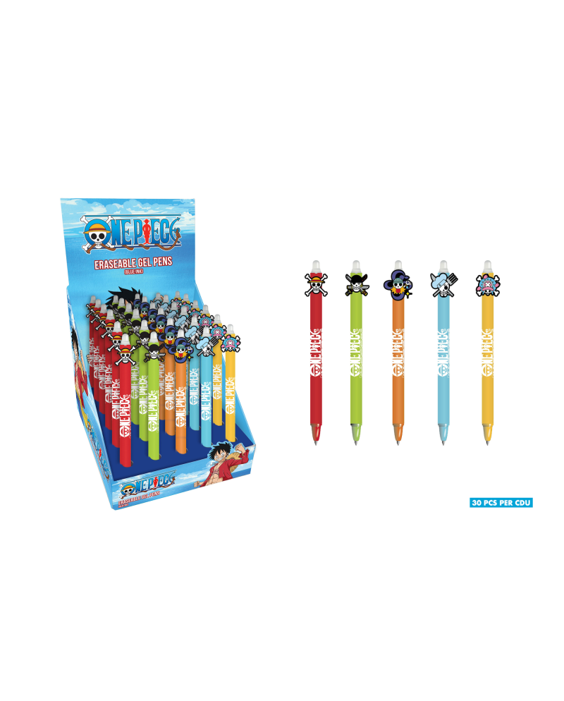 ONE PIECE - Stylo à Gel Effaçable +Head Topper (Display de 30pcs) - vue principale