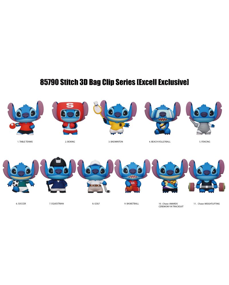 STITCH SPORT - Series 1 - 3D Foam Bag Clip (Display 24 Pcs) - vue principale