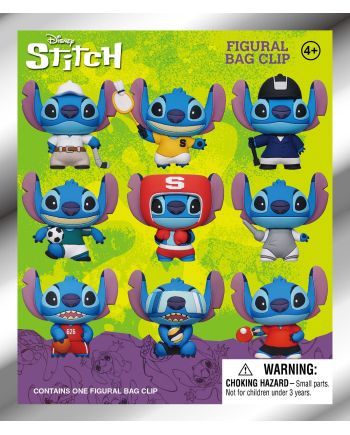 STITCH SPORT - Series 1 - 3D Foam Bag Clip (Display 24 Pcs) - vue de face