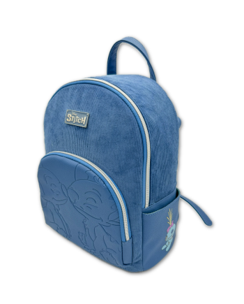 STITCH & ANGEL - Fashion Duo Blue Corduroy BackPack - '28x22x11cm'