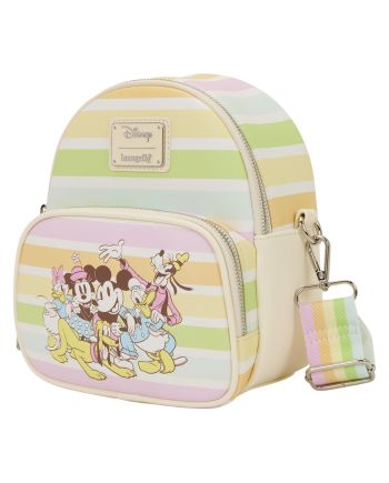 MICKEY & AMIS - Rainbow stripes - Sac bandoulière Loungefly - vue de face