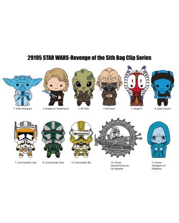 STAR WARS 3 - Series 1 - 3D Foam Bag Clip (Display 24 Pcs) - vue de face
