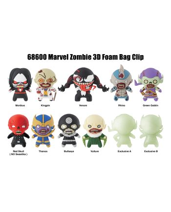 MARVEL ZOMBIES - Series 1 - 3D Foam Bag Clip (Display 24 Pcs) - vue de face