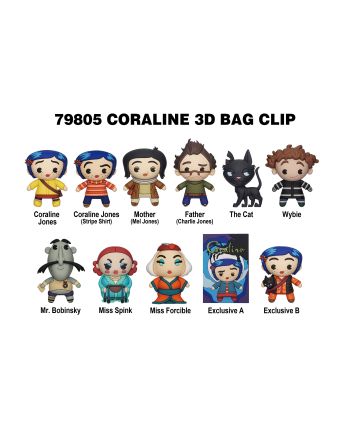 CORALINE - Series 1 - 3D Foam Bag Clip (Display 24 Pcs) - vue de face