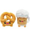 YUMMIES - Bretzel & Bière - 2 Peluche 15cm dans sac en peluche 21x21cm - vue de face