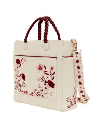 CREAM & RED - Floral - Convertible Tote Bag Loungefly