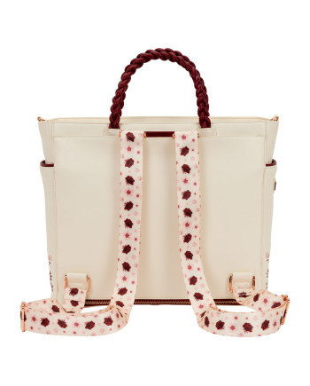 CREAM & RED - Floral - Convertible Tote Bag Loungefly