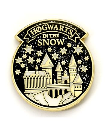 HARRY POTTER - Poudlard sous la Neige - Carte de Voeux avec Pin's - vue de face