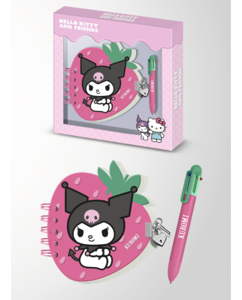 KUROMI - Fraise - Gift Box - Journal Intime + Stylo - vue principale