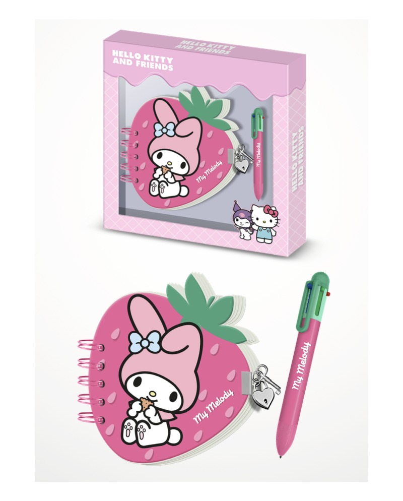 MY MELODY - Fraise - Gift Box - Journal Intime + Stylo - vue principale