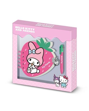 MY MELODY - Fraise - Gift Box - Journal Intime + Stylo - vue de face